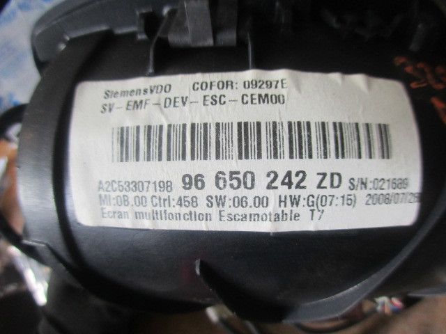 Display / ecrã de informações PEUGEOT 308 (4A_, 4C_)