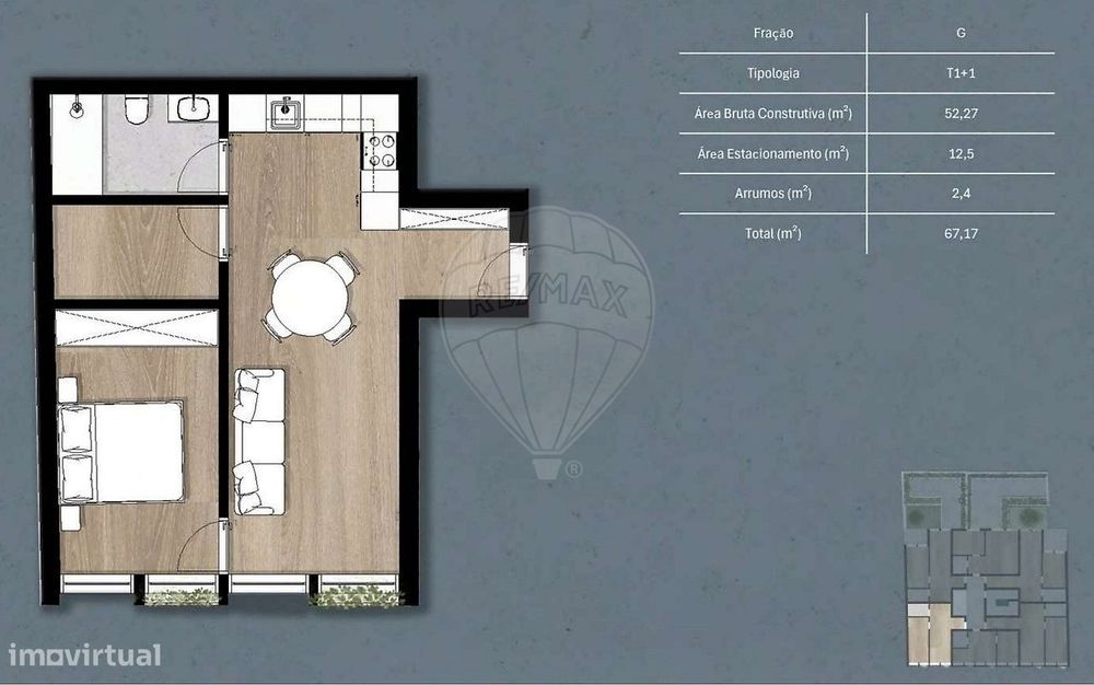 Apartamento T1 para venda