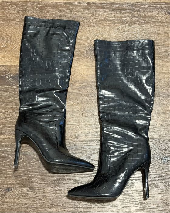 Botas Pretas Altas SHEIN em Couro – Tamanho 40