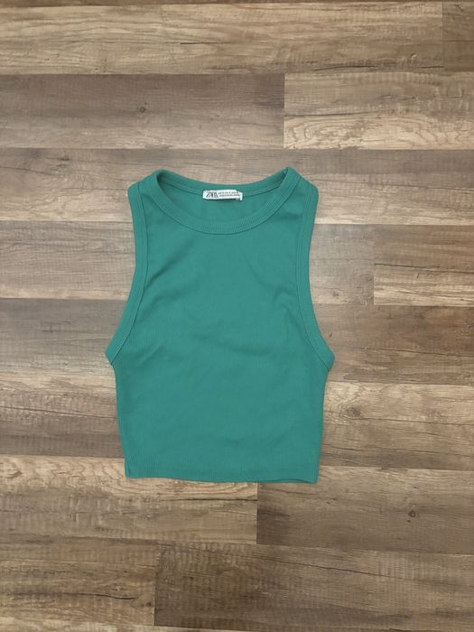 Zielony Top bluzka Zara S