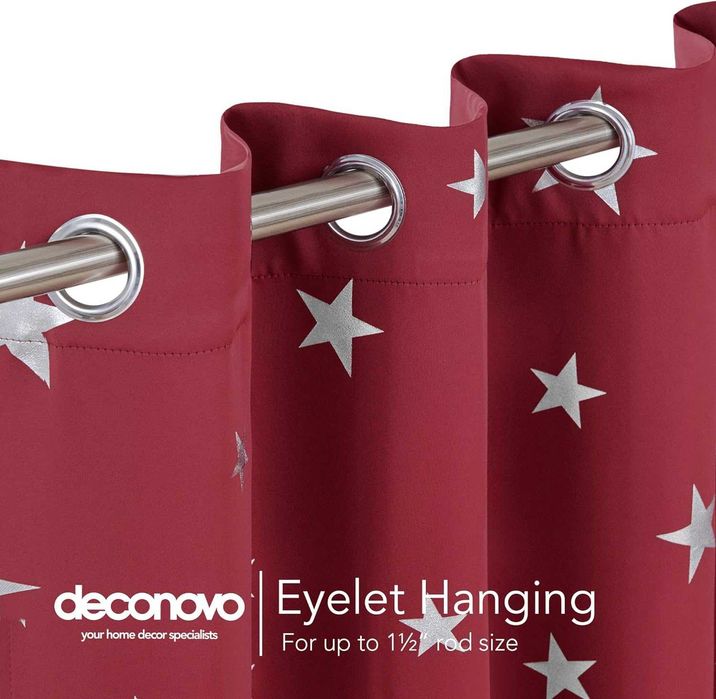 Nowa zasłona / zasłony / bordowa w gwiazdki / 168x138cm 2szt !307!