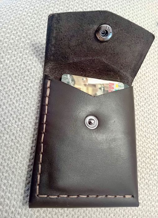 Portfel ręcznie szyty handmade ze skóry naturalnej