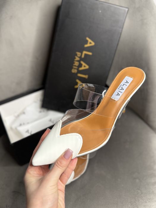 Туфлі алая серденько alaia на каблуці мюлі жіночі лодочки