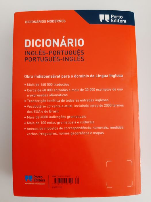 Dicionário Português-Inglês, Inglês-Português, Porto editora