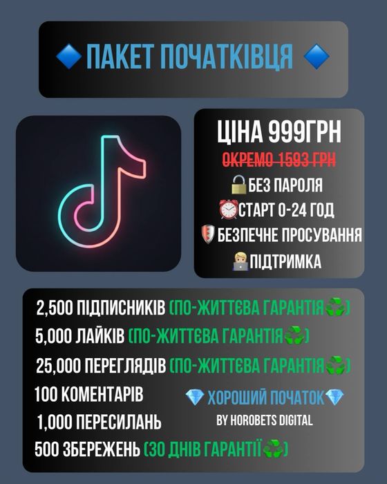 Накрутка TikTok — Підписники, Лайки, Перегляди