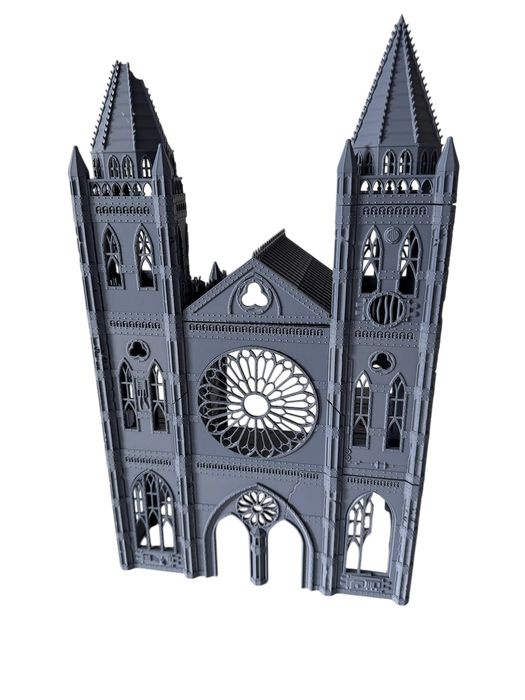 Imperialna Katedra - gotycka ruina (front), druk 3D do gier bitewnych