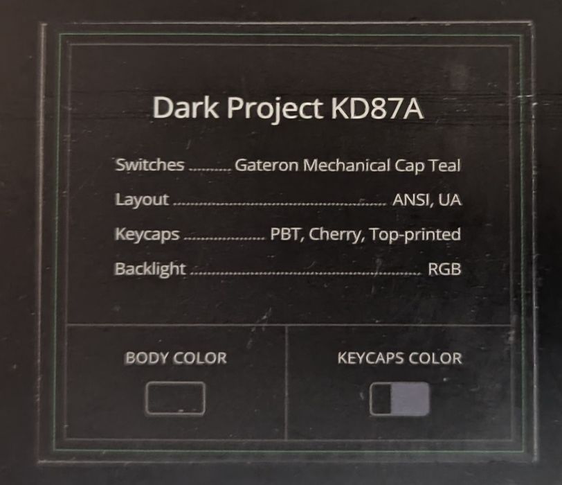 Механічна дротова клавіатура Dark Project KD87A RGB