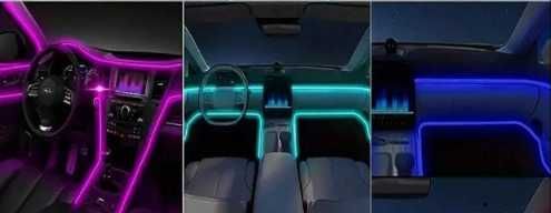 conjunto de luzes led, multicor, compridos