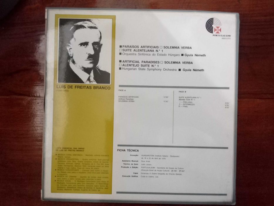 Luís de Freitas Branco - dois discos de vinil