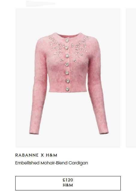 Paco Rabanne H&M мохер S XS кардиган