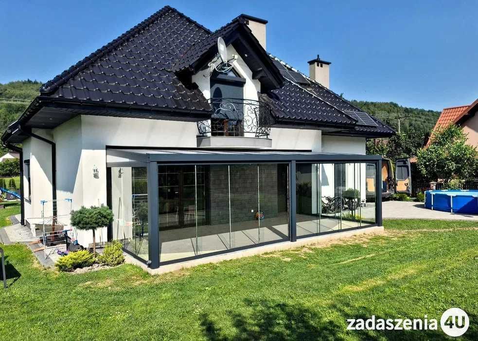 Zadaszenia tarasów zadaszenie tarasu pergole aluminiowe wiaty aluminiowe ogród letni ogrody zimowe zabudowy tarasów aluminium szkło WR