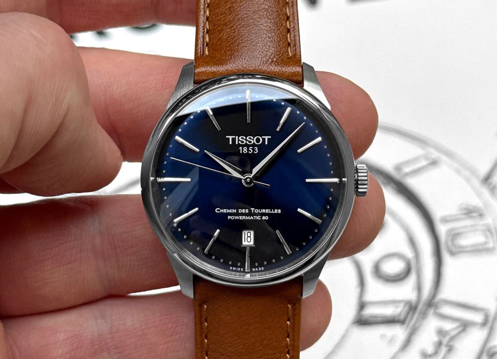 Годинник чоловічий Tissot Chemin des Tourelles T139.807.16.041.00 39 мм Powermatic 80 Nivachron Sapphire Swiss Made