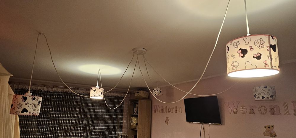 Lampa wisząca abażur Myszka Miki 5 żarówek