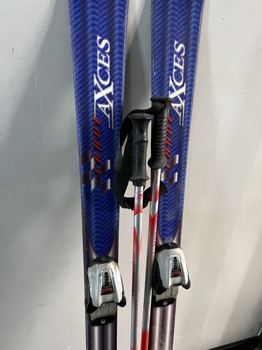 Narty Carve dziecięce 130 cm + kijki