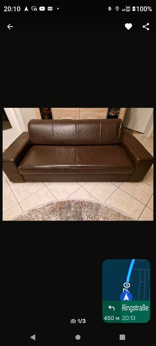 Продам шкіряний розкладний диван з Німеччини.