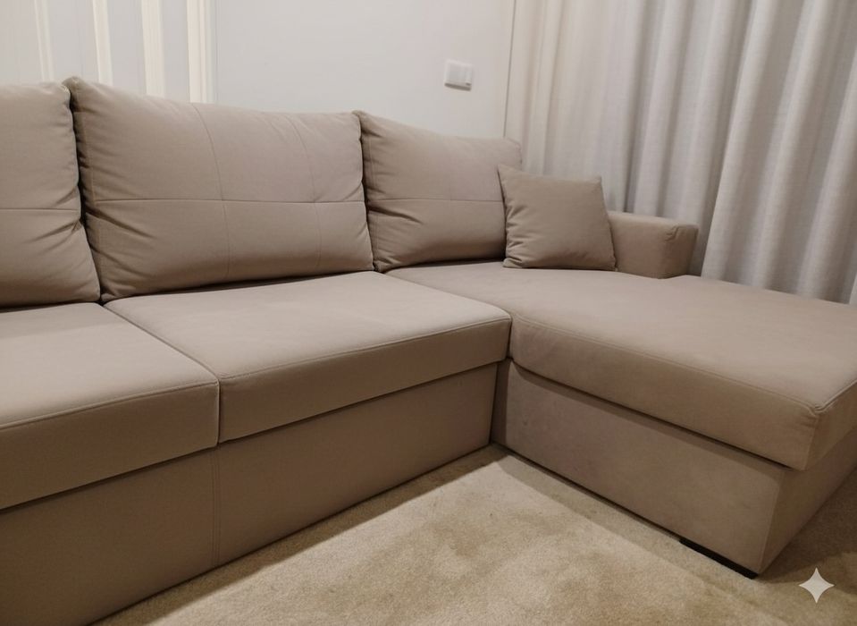 Sofá Premium ANTARTE | 3 Lugares + Chaise Longue (Baú e Cama)