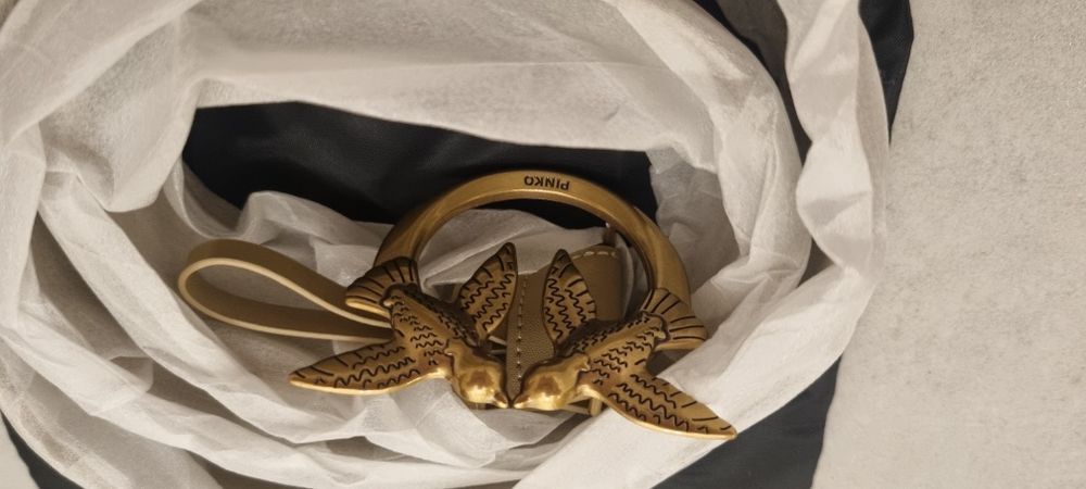 Pinko pasek nowy Sand beżowy antique Gold L