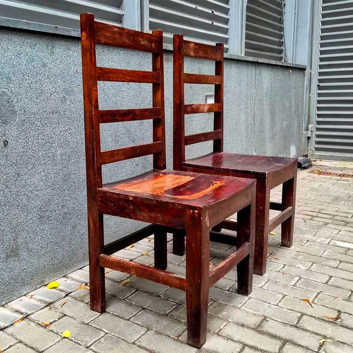 Komplet 2 krzeseł z litego drewna | Style kolonialny / meble indyjskie