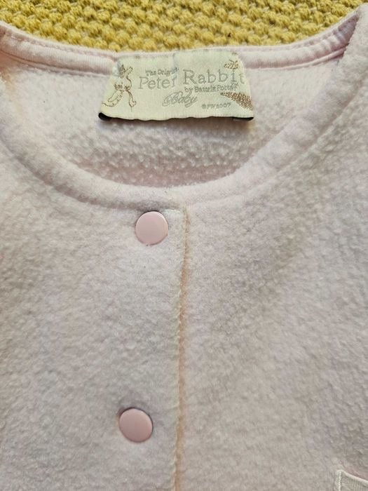 Śpiworek do spania z polaru pudrowy róż, odpinany dół - Peter Rabbit