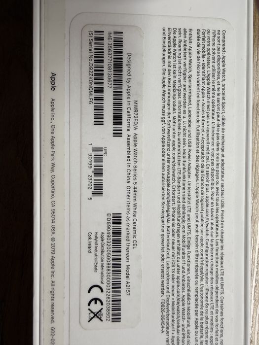 Apple Watch 5 44 ceramic edition cellular