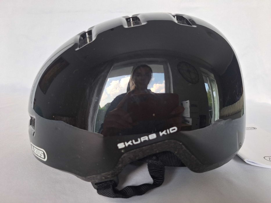 Kask rowerowy Abus Skurb Kid Shiny Black S 50-55cm BMX