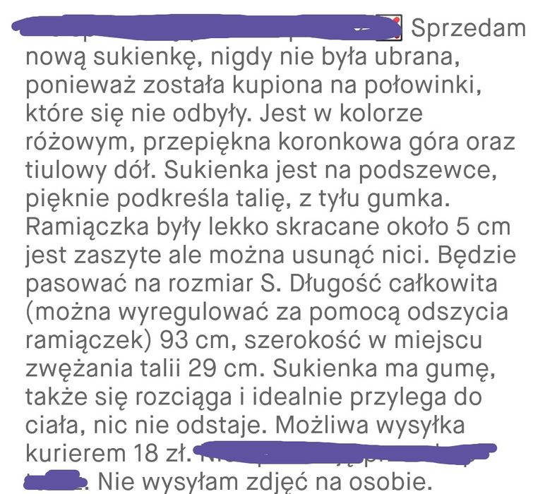 Nowa! Różowa sukienka dół tiulowy S 36