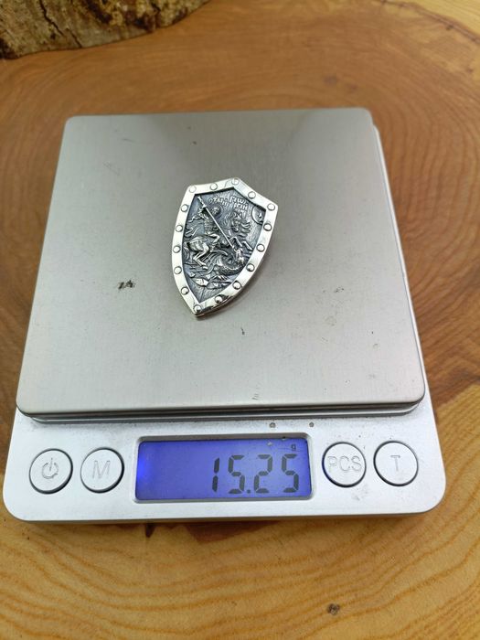 Якорная цепочка подвеска Щит Георгий Победоносец. Георгій Побідоносець