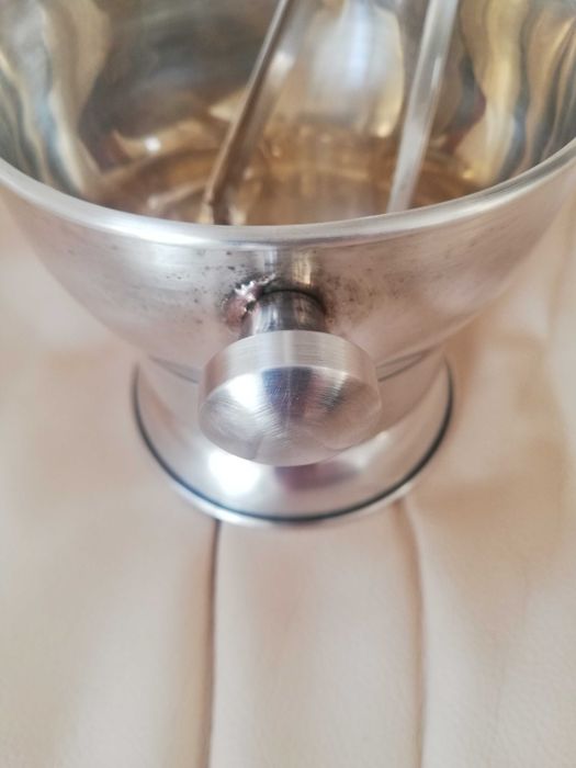 Wiaderko do lodu z szczypcami - silver plated