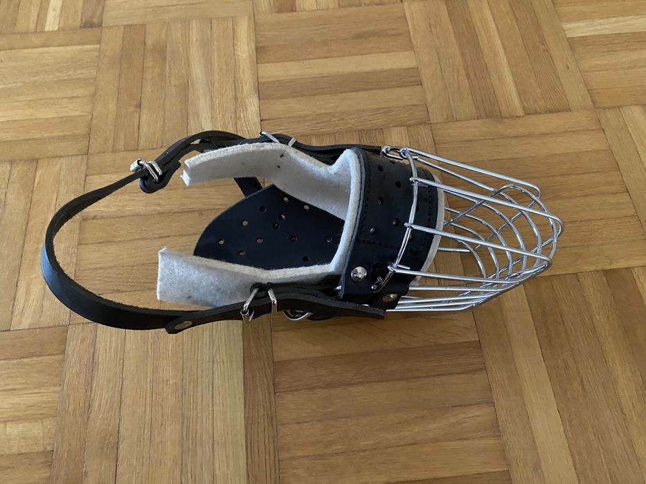 Kaganiec dla dużego psa metalowy + skóra