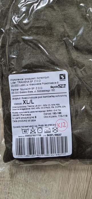 Trawena koszulobluza pod kamizelkę XL/L