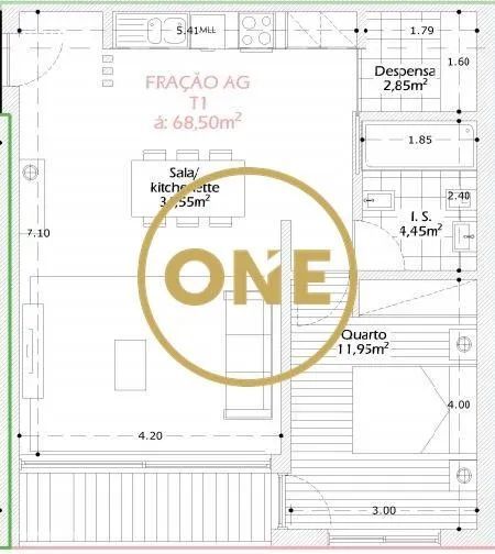 Apartamento T1 em Construção em Calendário