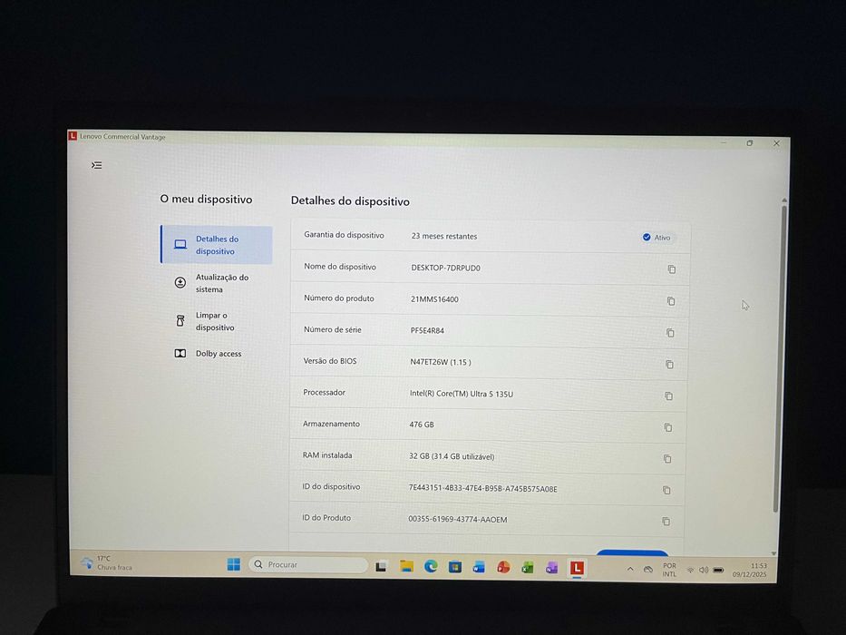 ThinkPad T14 Gen 5 - Intel Ultra 5 135U/32GB/512GB/Garantia