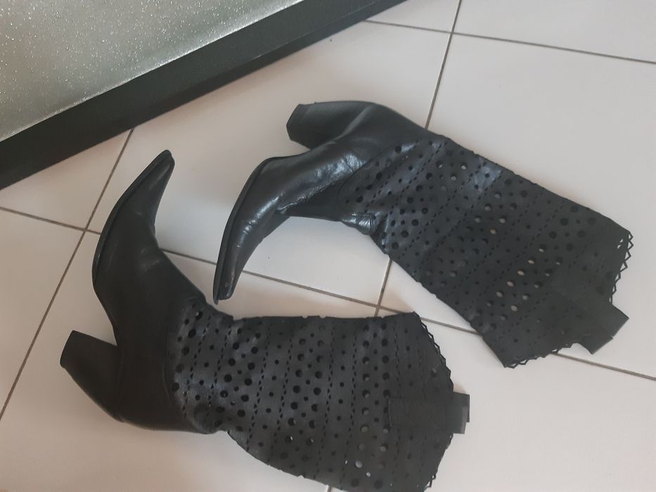 Czarne włoskie kowbojki ze skóry37