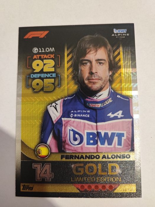 Karta Turbo Attax Fernano Alonso Gold LE 10G LE10G