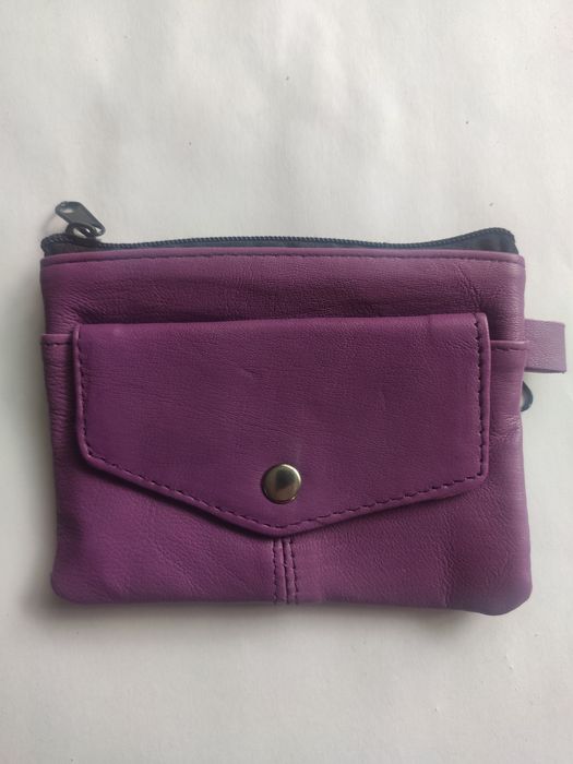 Etui na klucze mini portfelik Skórzane Skóra Róż nowe