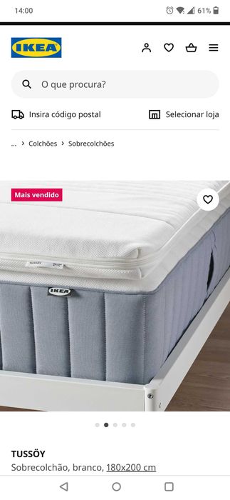 Sobrecolchão IKEA TUSSÖY 180x200 cm