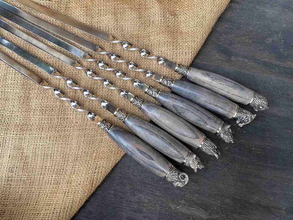 ТОП подарунок чоловікові! Преміум набір шампурів з ручками із ясеня.