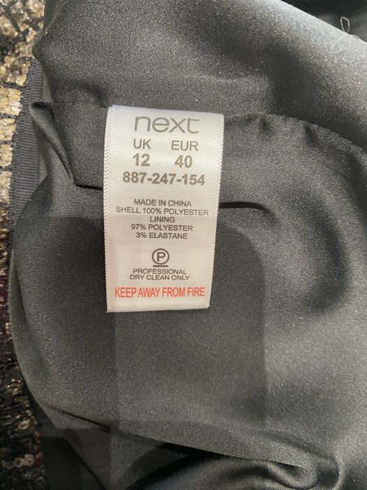 Спідниця міді Next з пайетками, принт рептилія, розмір M