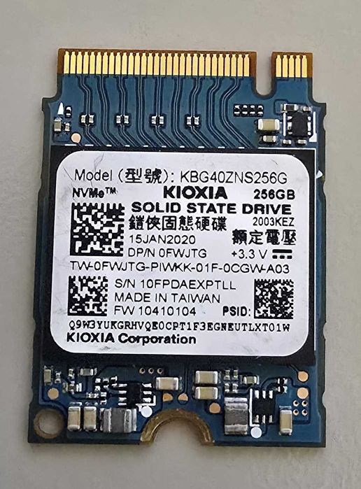 Dysk SSD Kioxia KBG40ZNS256G PCI-E 4.0 M.2 2230 NVMe