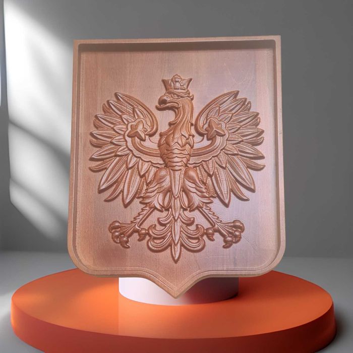 Godło Polski w drewnie 40x30