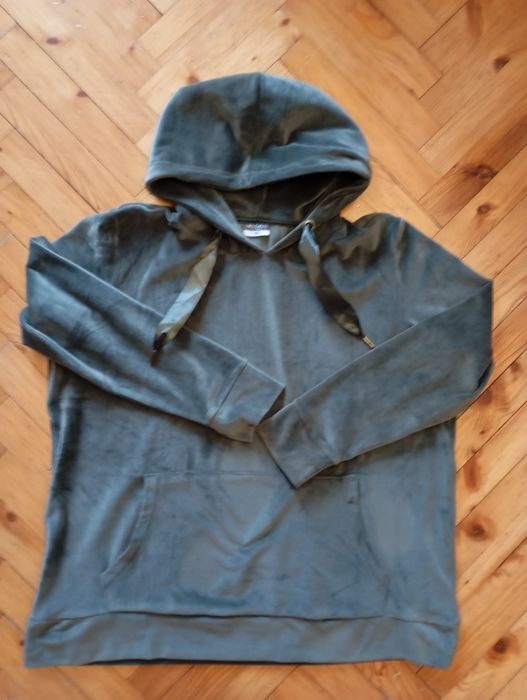 Bluza welurowa XXL butelkowa zieleń