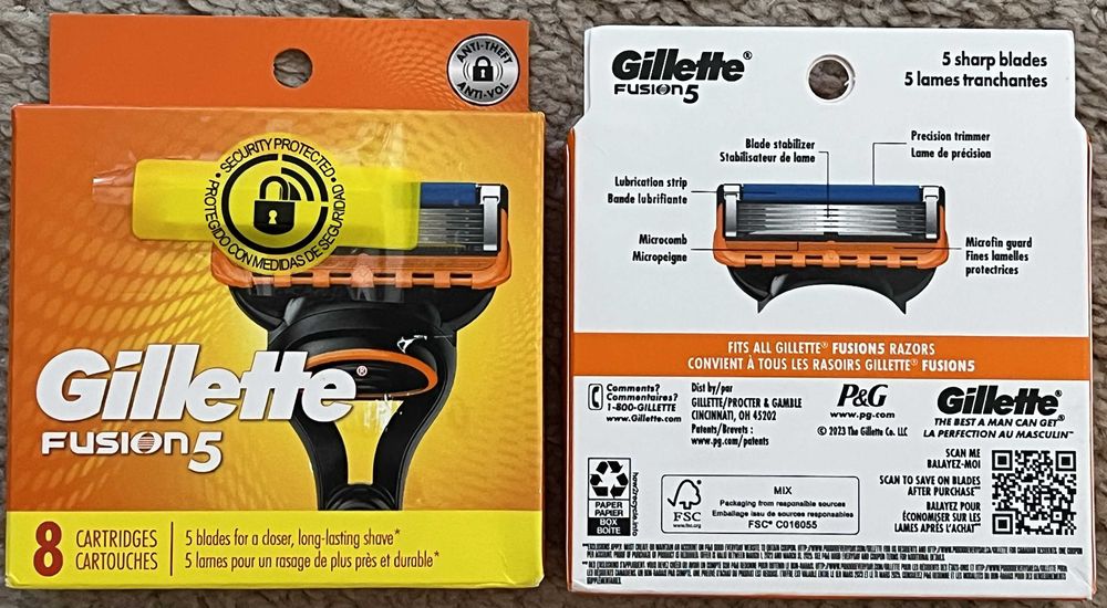 Оригинал 100% из США Gillette PROGLIDE 8шт, лезвия Skinguard