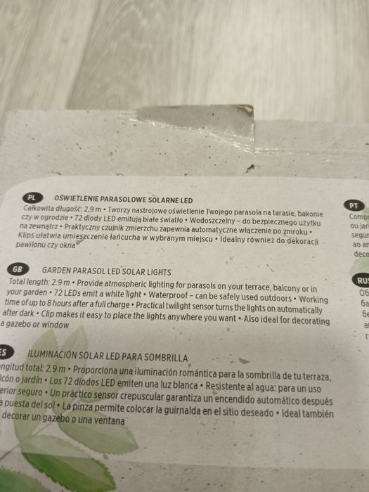Oświetlenie parasolowe Solarne Led