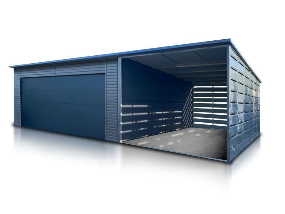 garaż blaszany z wiatą garaż blaszany 6x6 blaszak garaże blaszane