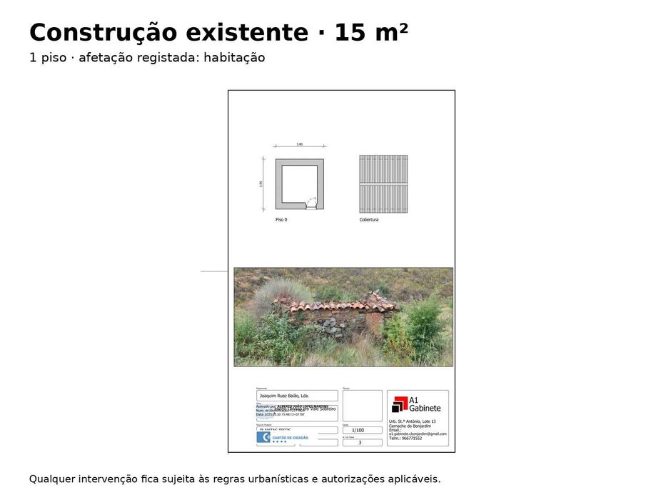 Terreno 1.980 m² com ruína registada - Sertã