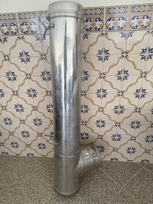 Caldeira a gasoleo e sanitario com deposito e exaustor em INOX