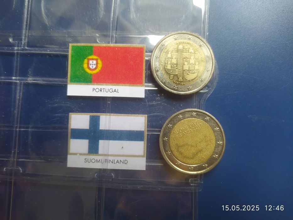 Обмен 2 евро на 2 евро.