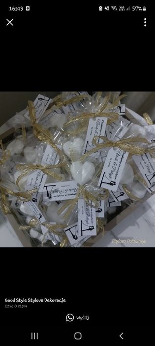 Mydełka serca upominki  podziekowania roczek chrzest ślub komunia