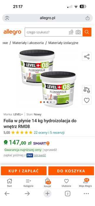 Folia w płynie 14 kg hydroizolacja do wnętrz RM08