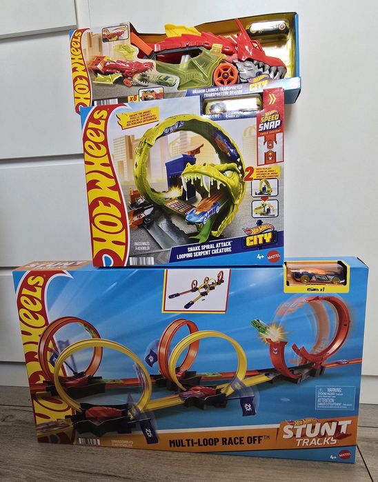 Nowe zestaw 3 x zabawki Tory Hot Wheels